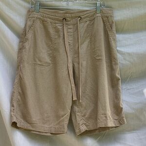 Per Se tan linen/viscose casual shorts, size 10